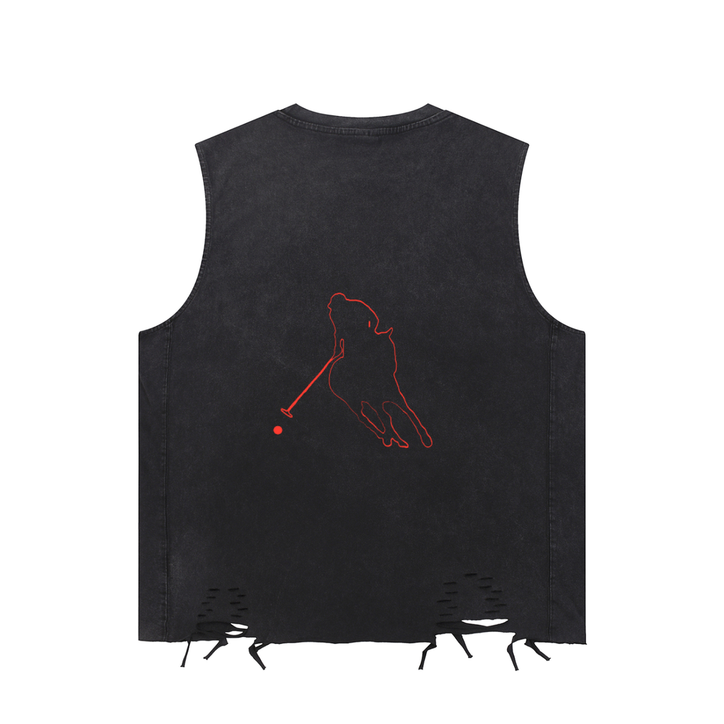 “Bloodline” Men’s Snow Washed Raw-Hem Tank Top
