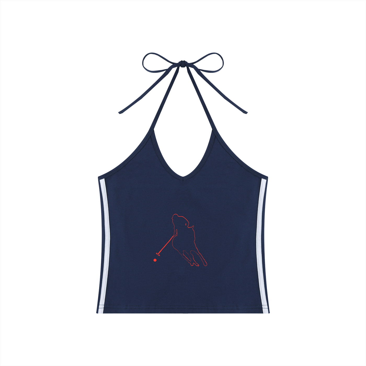 “Bloodline” Women's Color Block Halter Crop Tank Top