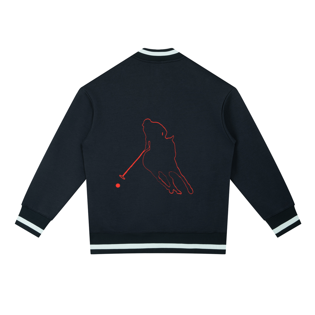 “Bloodline” Men’s Contrast Piping Zip Bomber Jacket