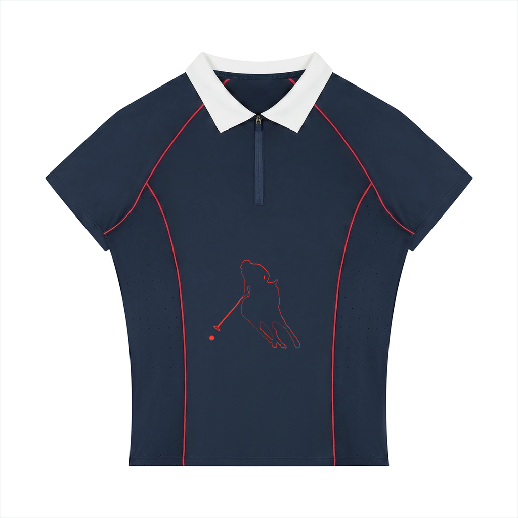 “Bloodline” Women’s Slim Fit Quarter-Zip Polo Shirt
