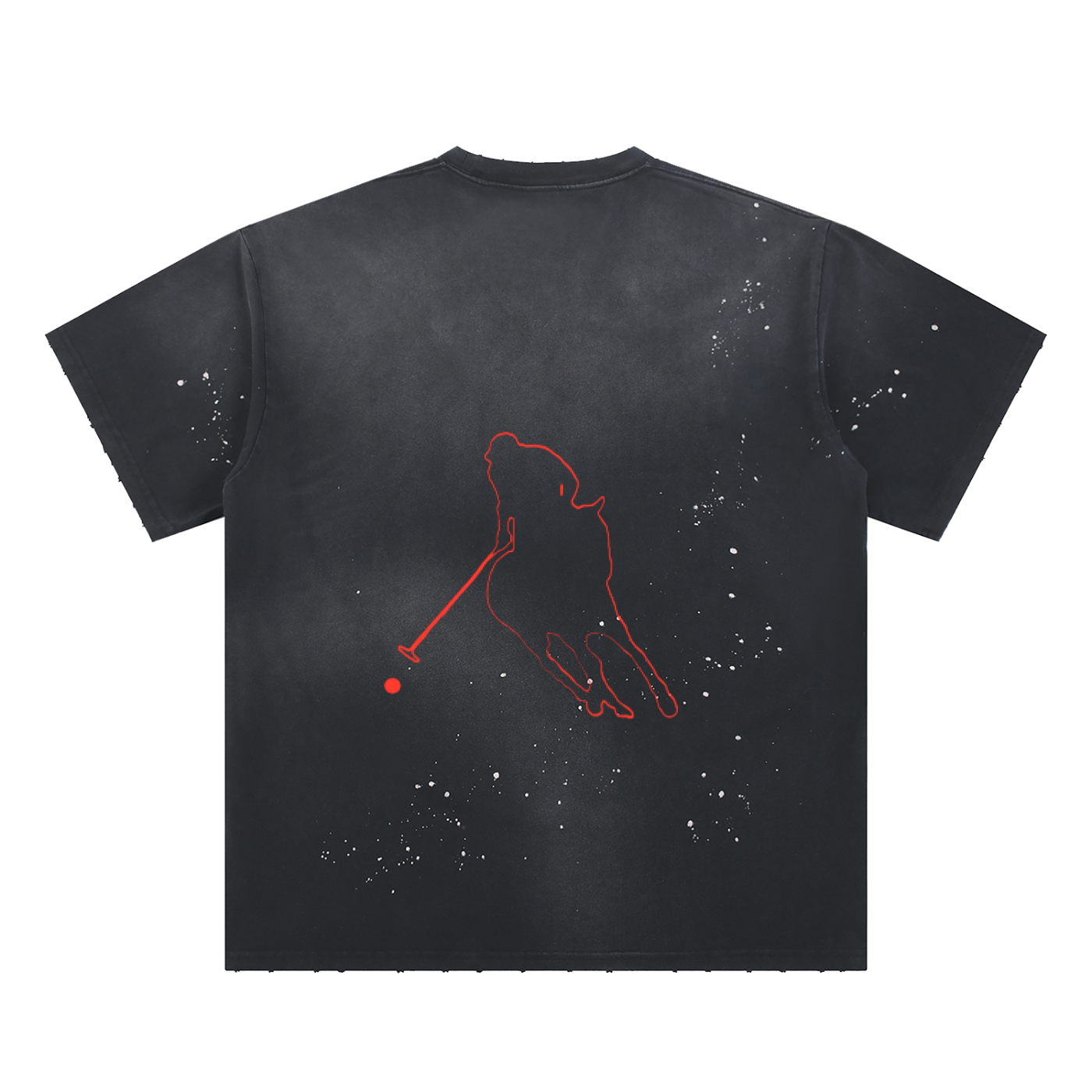 “Bloodline” Men’s Hand-Frayed Sunfade Paint Splatter T-Shirt