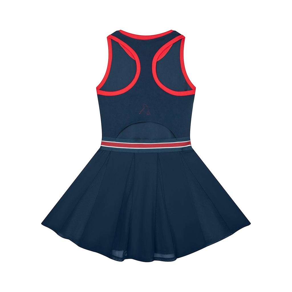 “Bloodline” Women's Color Block A-Line Sleeveless Dress